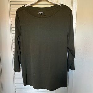 Chico's Dark Olive Long Sleeve Top